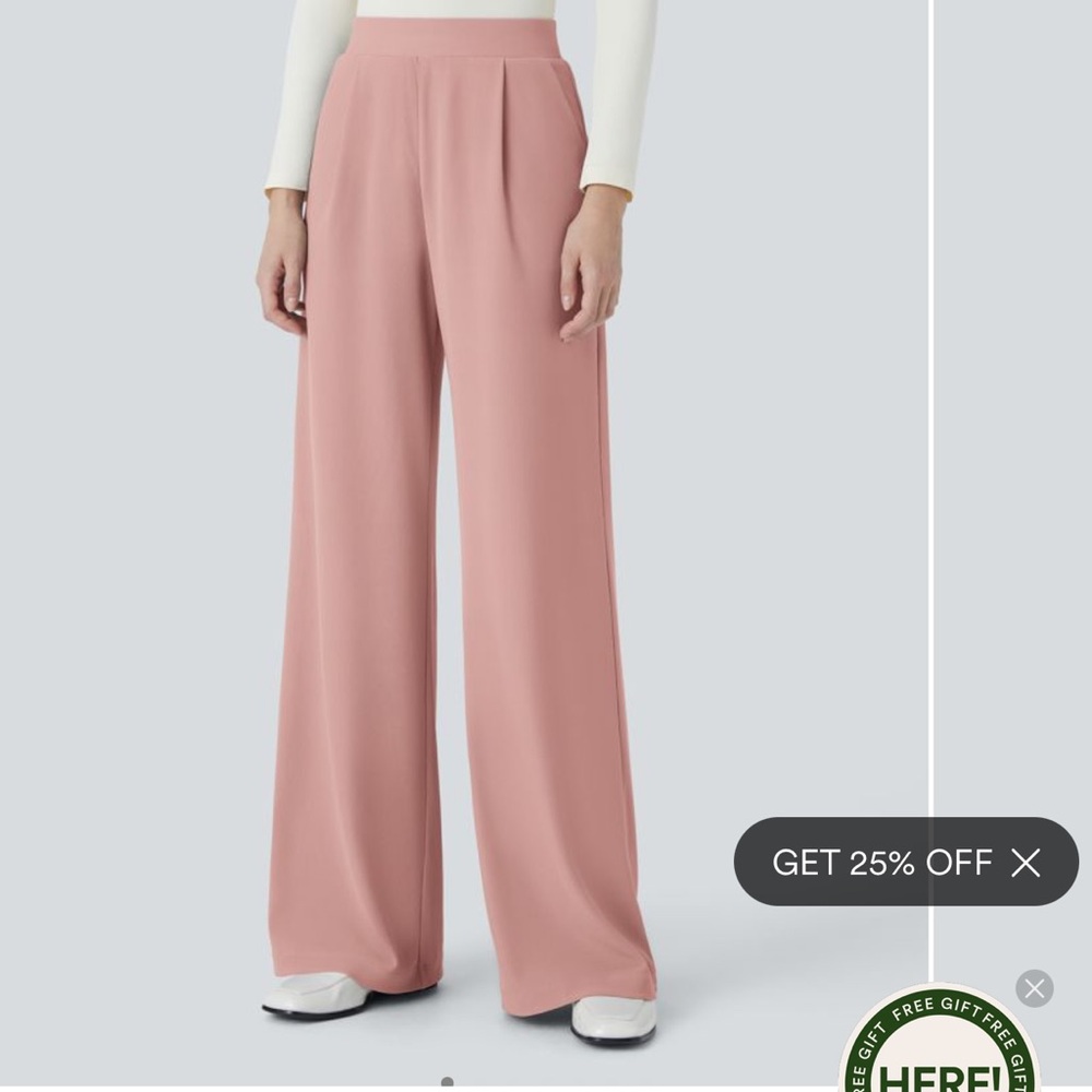 HALARA Pink Wide Leg Jumpsuit High-Waisted Flow